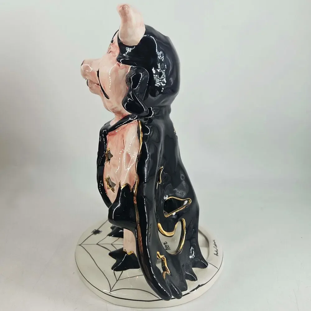 Blue Sky 2009 Heather Goldminc Vampire Pig Pigula Halloween Tea Lite Holder